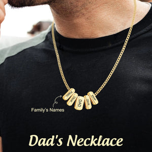 Personalized Custom Engraved Name Necklace, Dad's Necklace