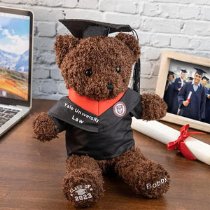 Personalized Graduation Teddy Bear With Graduation Cap, Gift For Friends/Students