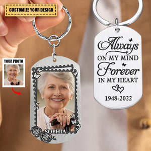 You're Forever In My Heart - Personalized Keychain - Upload Image, Gift For Husband Wife, Memorial Gift