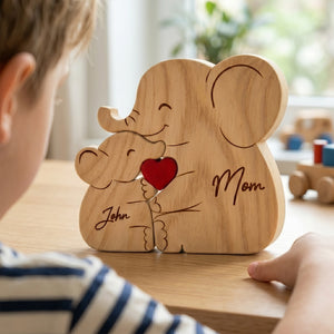 Personalized Mother's Day Wooden Puzzle Plaque – Custom Mom & Kids Name Gift