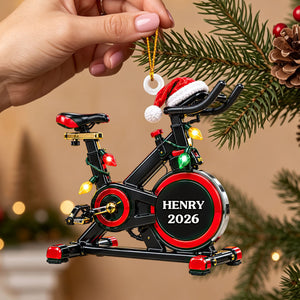 Custom Name Gym Christmas Gifts for Fitness Lovers - Personalized Acrylic Ornament