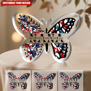 Personalized Kid Name Butterfly Acrylic Plaque Keepsake Gift