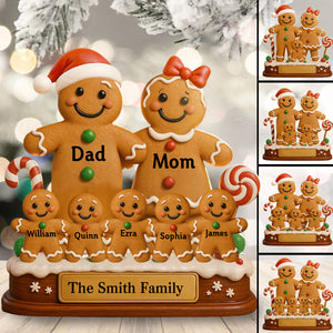 Personalized Name Gingerbread Family Christmas Plaque