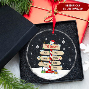 Family Sign Version - Personalized Custom Glass Ornament