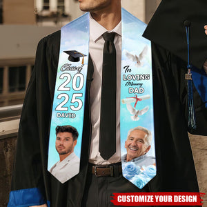 In Loving Memory- Personalized Graduation Stole With Photos