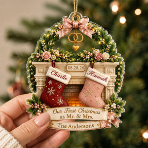 Our First Christmas As Mr And Mrs - Personalized Acrylic Ornament
