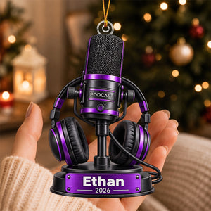 Personalized Podcast Ornament, Podcaster Gift