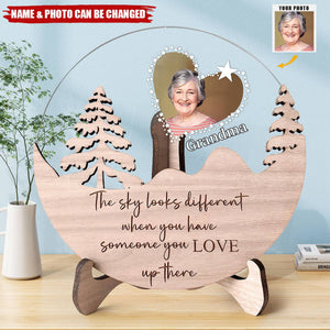 The Sky Looks Different - Personalized Photo Wood And Acrylic Plaque