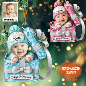 Personalized Face Baby Photo First Christmas Ornament