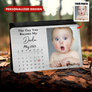 Personalized Metal Wallet Card With Calendar, Father's Day Gift