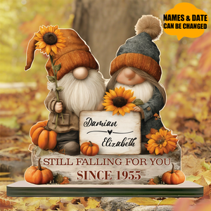 Still Falling For You Since - Personalized Fall Couple Wooden Decor