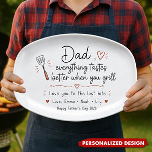 Personalized BBQ Grilling Plate – Custom Grill Master Decor for Dad
