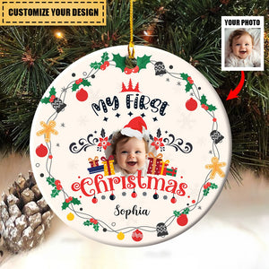 Baby's First Christmas Personalized Photo Ornament