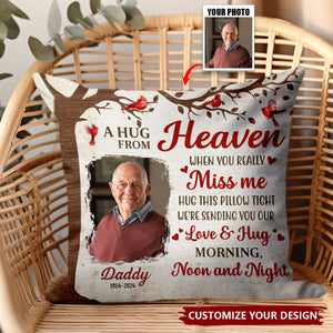 A Hug From Heaven - Personalized Photo Pillow - Gift For Memorial