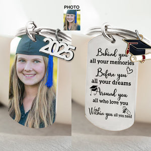 Around You All Who Love You-Personalized Keychain Graduation Gift