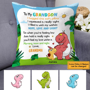 Personalized Dinosaur Grandson Pillow