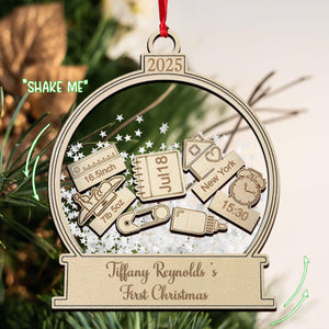 Personalized Baby's First Christmas Shake Ornament With Name