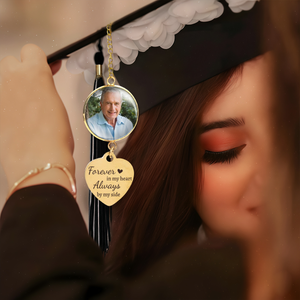 Personalized Graduation Tassel Charm with Memorial Quote