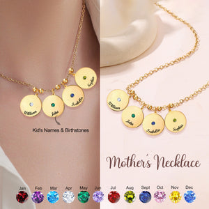 Personalized Engraved Name Necklace With Birthstone, Mother's Day Gift