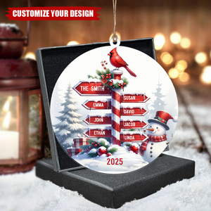 Personalized Family Name Christmas Acrylic Ornament