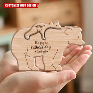 Personalized Father Daughter Son Puzzle Sign, First Father's Day gift