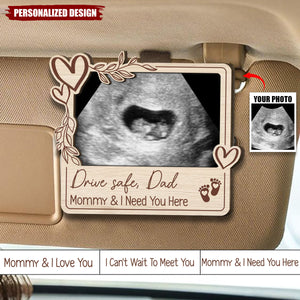 Drive Safe Daddy-Personalized Wooden Photo Car Visor Clip