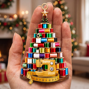 Custom Name & Sewing Machine Christmas Gift For Sewing Lover, Tailor - Personalized Ornament