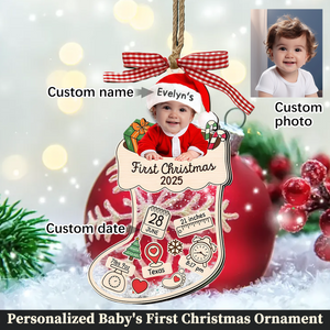 Baby's First Christmas - Personalized Custom Baby Photo Shower Gifts