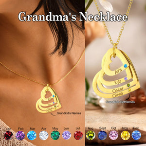 Personalized Birthstone Name Heart Necklace, Mother's Day Gift