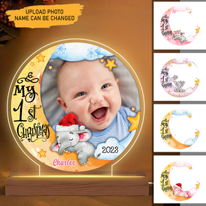 My First Christmas Elephant -Upload Photo- Personalized LED Lamp Night Light