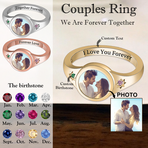 I Love You Forever - Personalized Upload Photo & Birthstone Ring