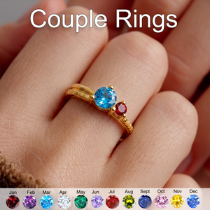 Toi Et Moi Ring, Personalized Twin Birthstone Ring For Couple