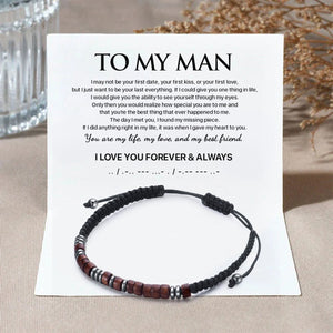 To My Man, I Love You Forever & Always Morse Code Bracelet