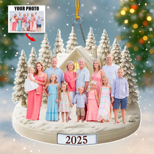 Our Winter Wonderland - Custom Family Photo Christmas Ornament