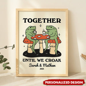 Personalized Couple Print, Custom Frog Illustration Wall decor, Anniversary Gift