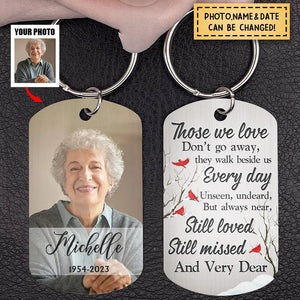 Custom Photo Those We Love Don't Go Away - Memorial Gift - Personalized Aluminum Keychain