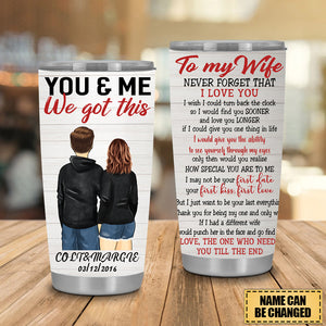 Thank You For Being My Wife - Personalized Tumbler Cup - Gift For Couple