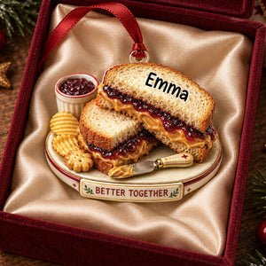 Personalized Peanut Butter Jelly Christmas Ornament, PBJ Lover Gift