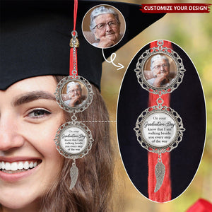 Walking Beside You Memorial Graduation- Personalized Photo Pendant Charm