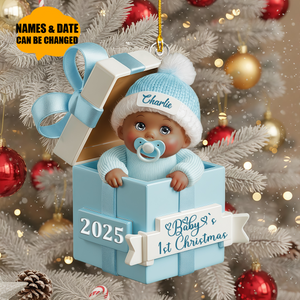 Custom Baby's First Christmas Ornament - Personalized Acrylic Keepsake