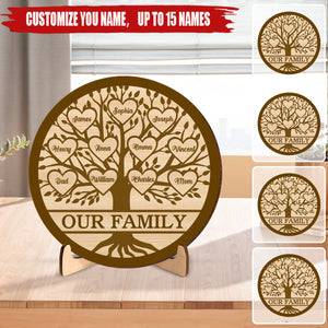 We Are Family Personalized Circle Wooden Plaque