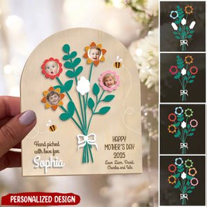 Personalized Flower Bouquet Photo Frame, Mother's Day Sign, Keepsake Gift