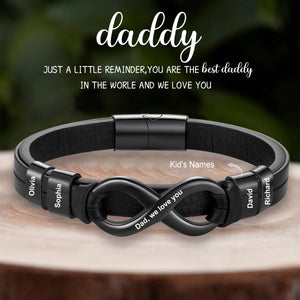 Personalized Custom Name Text Men Leather Bracelet, Gift For Husband Boyfriend Dad
