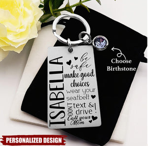 Personalized Teenager Keychain, Daughter New Driver Birthday Gift, Call Your Mom