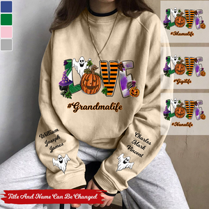 Grandma Life Love Grandkids Personalized Ghost Sweatshirt Gift
