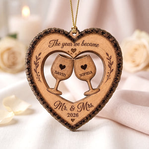 The Year We Became Mr & Mrs-Personalized Newlywed Christmas Wooden Ornament