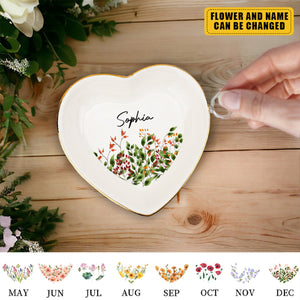 Where Flowers Bloom So Does Hope -Personalized Romantic Flower Jewelry Dish