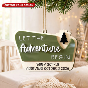 Personalized National Park Pregnancy Announcement Ornament, Baby On The Way