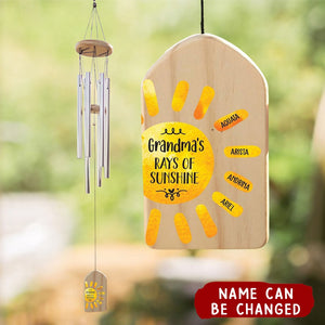 Rays of Sunshine With Kids Personalized Wind Chime