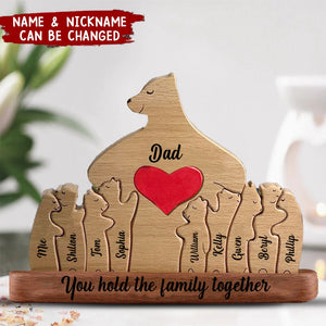 Wooden Bear Love Dad Mom Grandma Puzzle Wooden Bears Family Decor